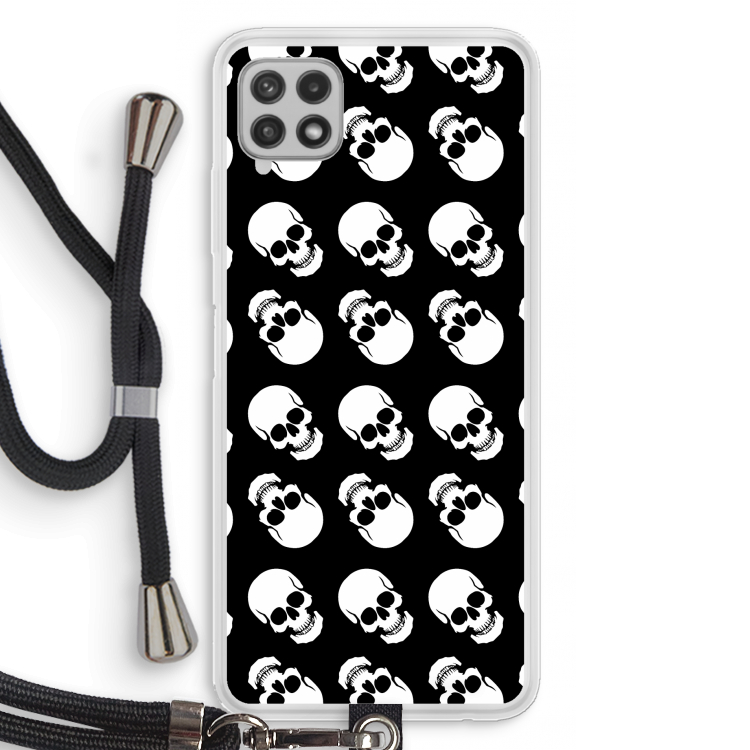 Musketon Skulls: Samsung Galaxy A22 4G Transparant Hoesje met koord
