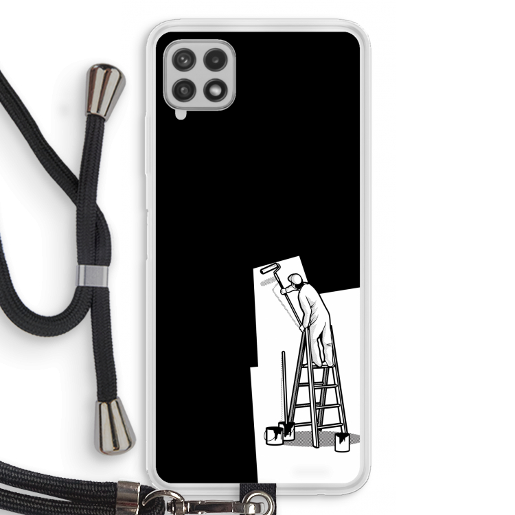 Musketon Painter: Samsung Galaxy A22 4G Transparant Hoesje met koord