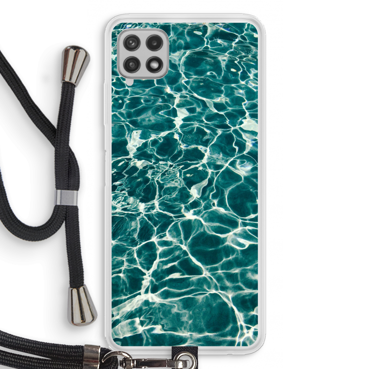 Weerkaatsing water: Samsung Galaxy A22 4G Transparant Hoesje met koord