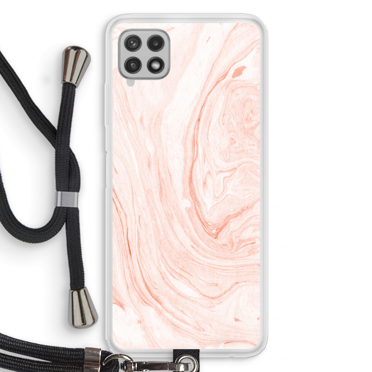 Peach bath: Samsung Galaxy A22 4G Transparant Hoesje met koord