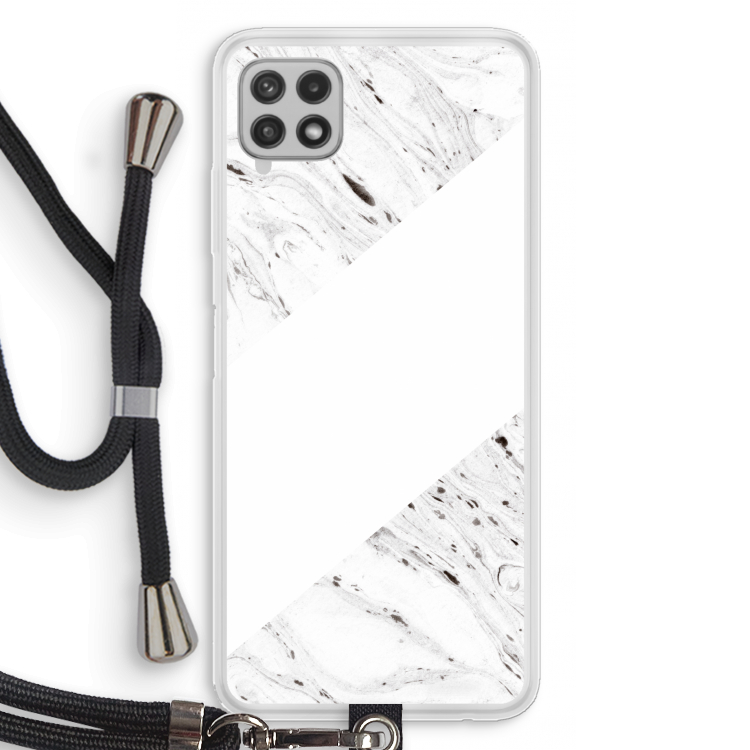 Biggest stripe: Samsung Galaxy A22 4G Transparant Hoesje met koord