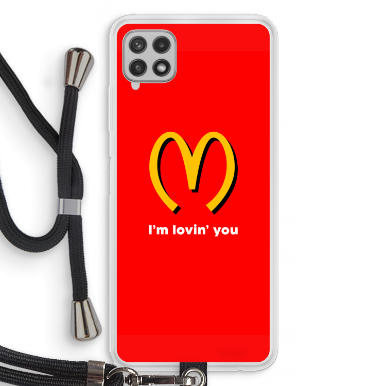 I'm lovin' you: Samsung Galaxy A22 4G Transparant Hoesje met koord