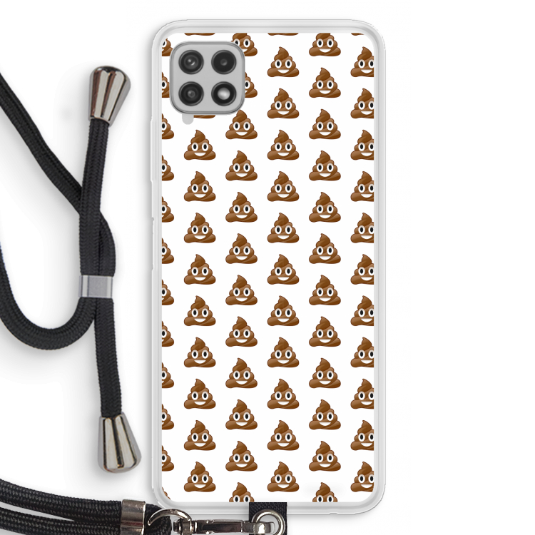 Poop emoji: Samsung Galaxy A22 4G Transparant Hoesje met koord