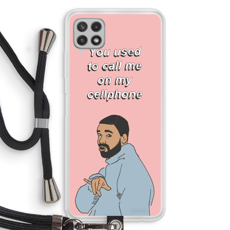 Hotline bling: Samsung Galaxy A22 4G Transparant Hoesje met koord