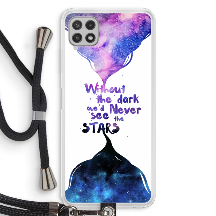 Stars quote: Samsung Galaxy A22 4G Transparant Hoesje met koord