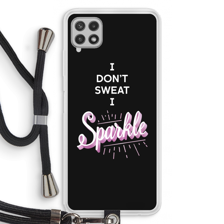 Sparkle quote: Samsung Galaxy A22 4G Transparant Hoesje met koord