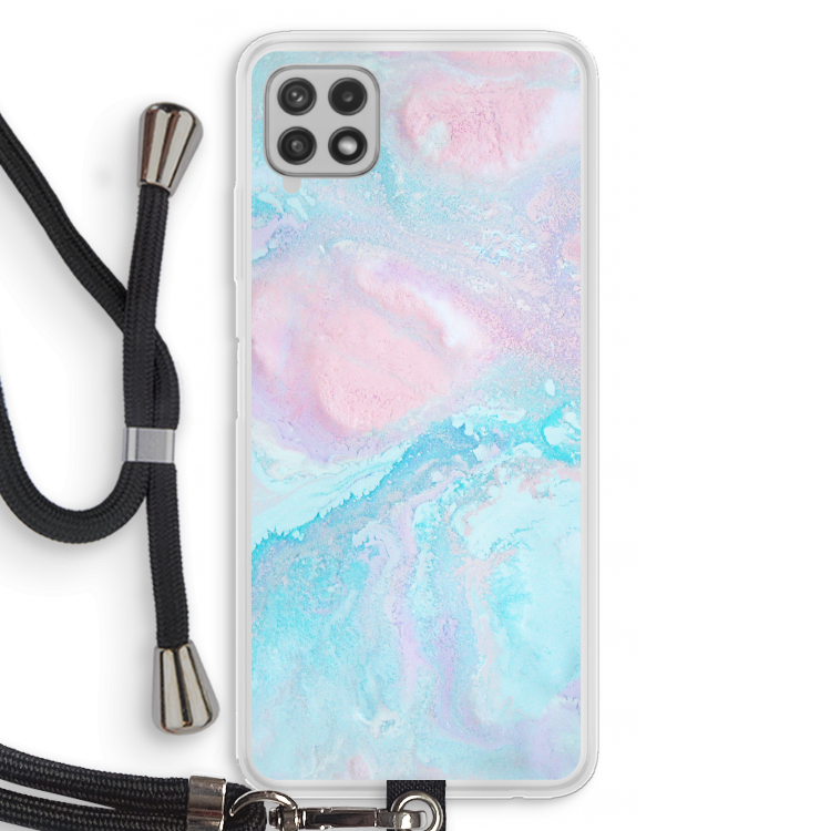 Fantasie pastel: Samsung Galaxy A22 4G Transparant Hoesje met koord