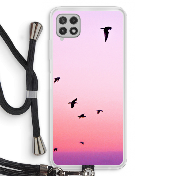 Fly away: Samsung Galaxy A22 4G Transparant Hoesje met koord