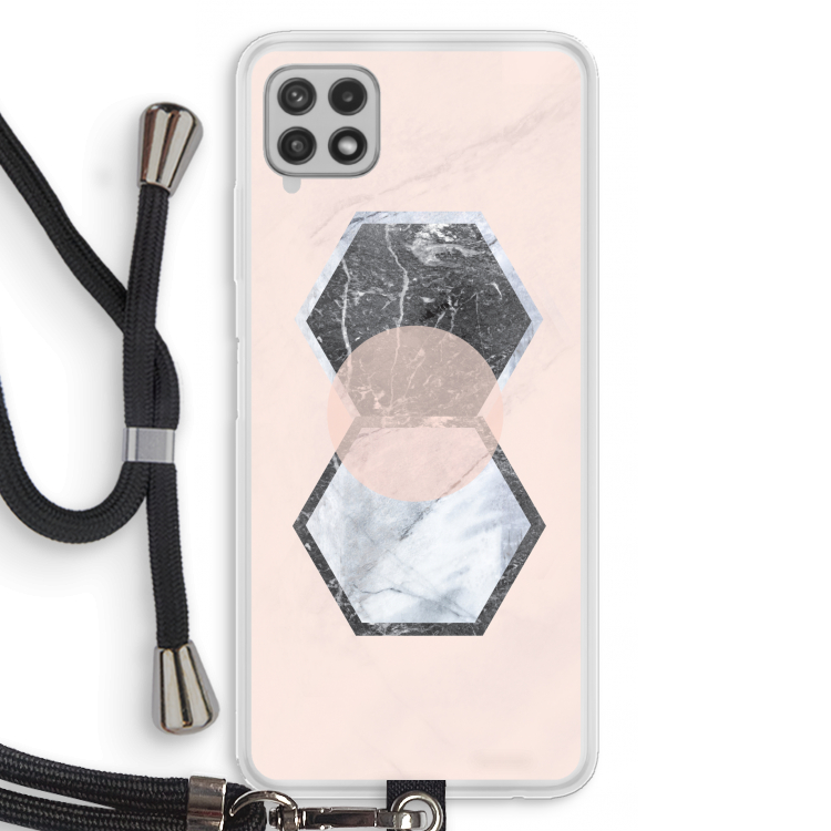Creatieve toets: Samsung Galaxy A22 4G Transparant Hoesje met koord