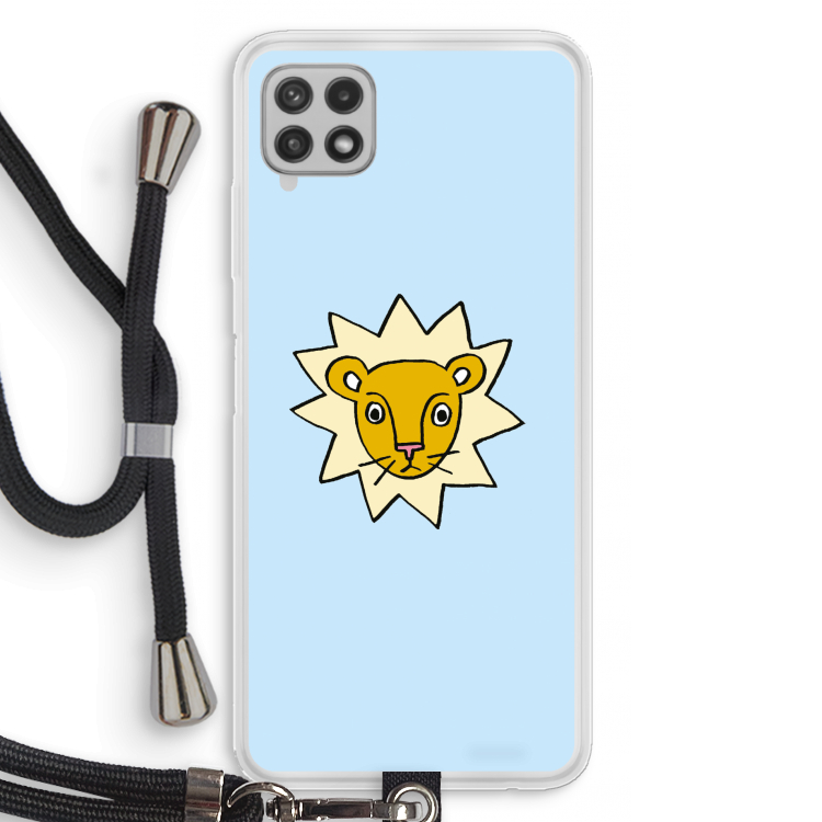 Kleine leeuw: Samsung Galaxy A22 4G Transparant Hoesje met koord