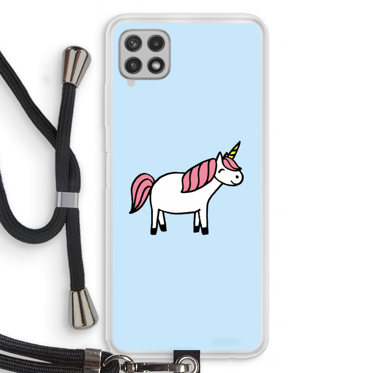 Eenhoorn: Samsung Galaxy A22 4G Transparant Hoesje met koord