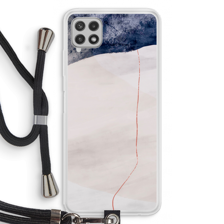 Stone White: Samsung Galaxy A22 4G Transparant Hoesje met koord