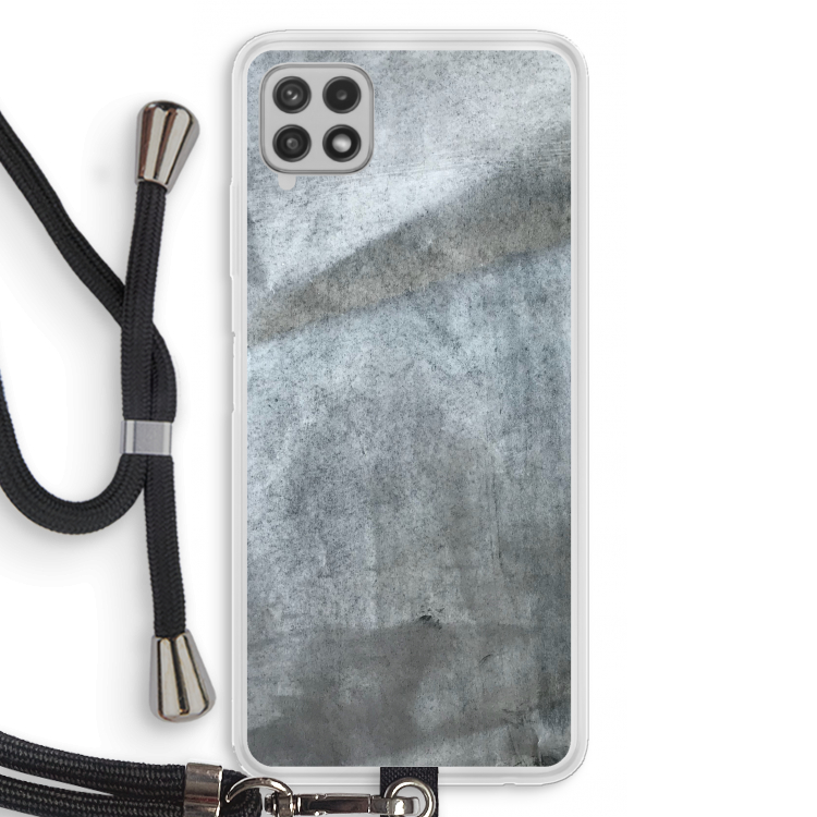 Grey Stone: Samsung Galaxy A22 4G Transparant Hoesje met koord
