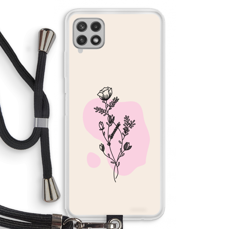 Roses are red: Samsung Galaxy A22 4G Transparant Hoesje met koord