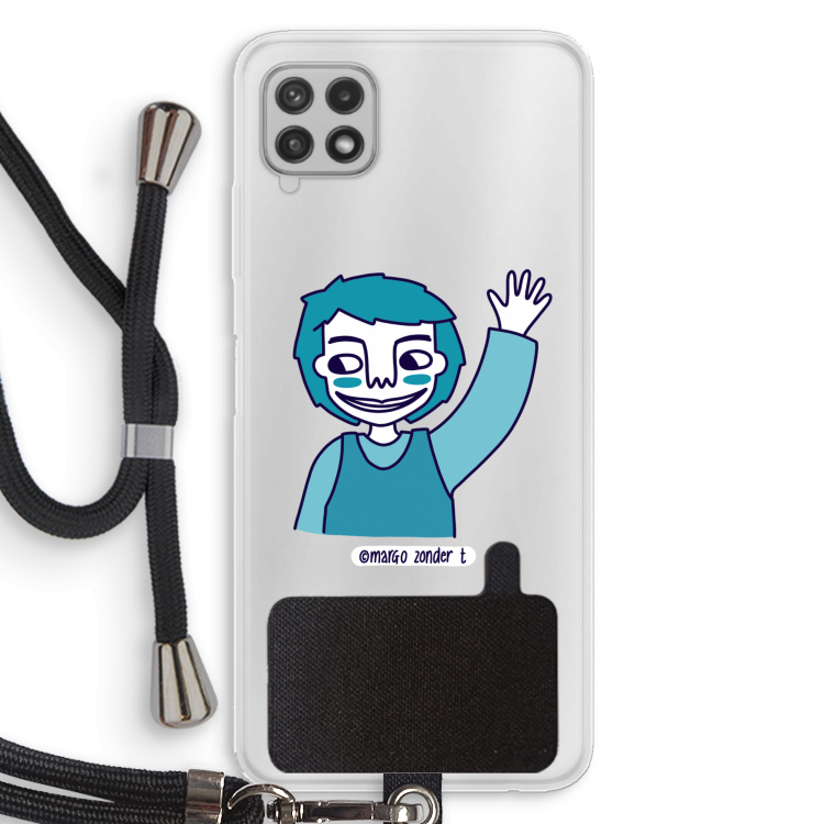 Zwaai: Samsung Galaxy A22 4G Transparant Hoesje met koord