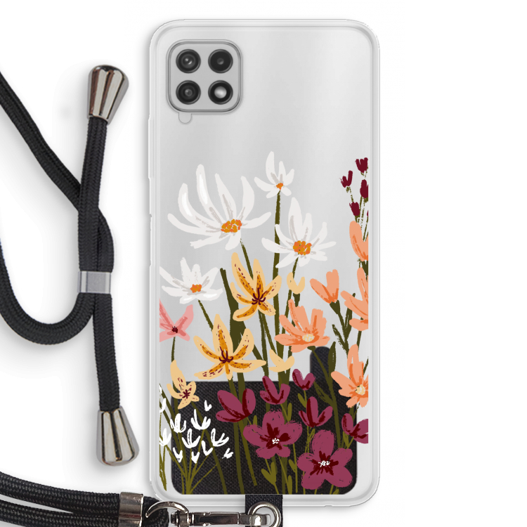 Painted wildflowers: Samsung Galaxy A22 4G Transparant Hoesje met koord