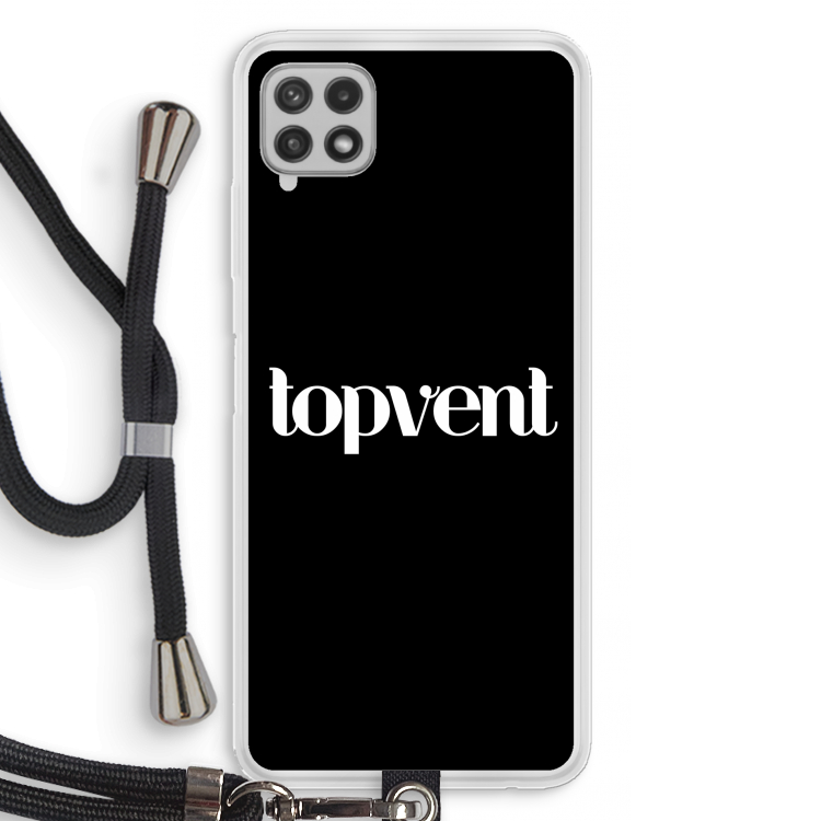 Topvent Zwart: Samsung Galaxy A22 4G Transparant Hoesje met koord