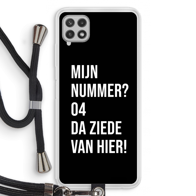 Da ziede van hier - Zwart: Samsung Galaxy A22 4G Transparant Hoesje met koord