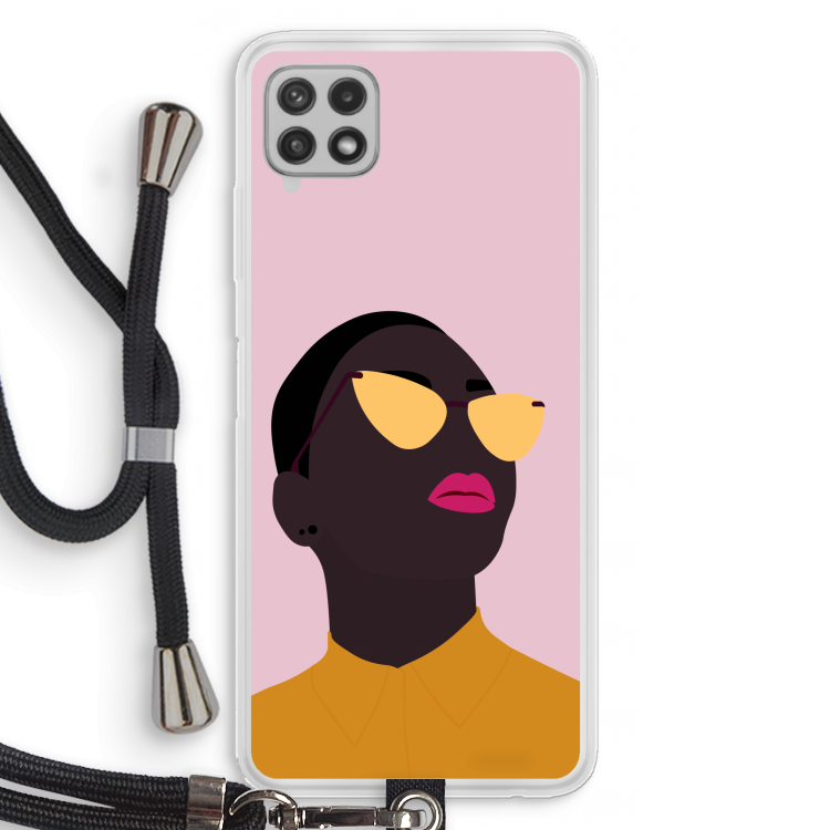 Yellow glasses: Samsung Galaxy A22 4G Transparant Hoesje met koord