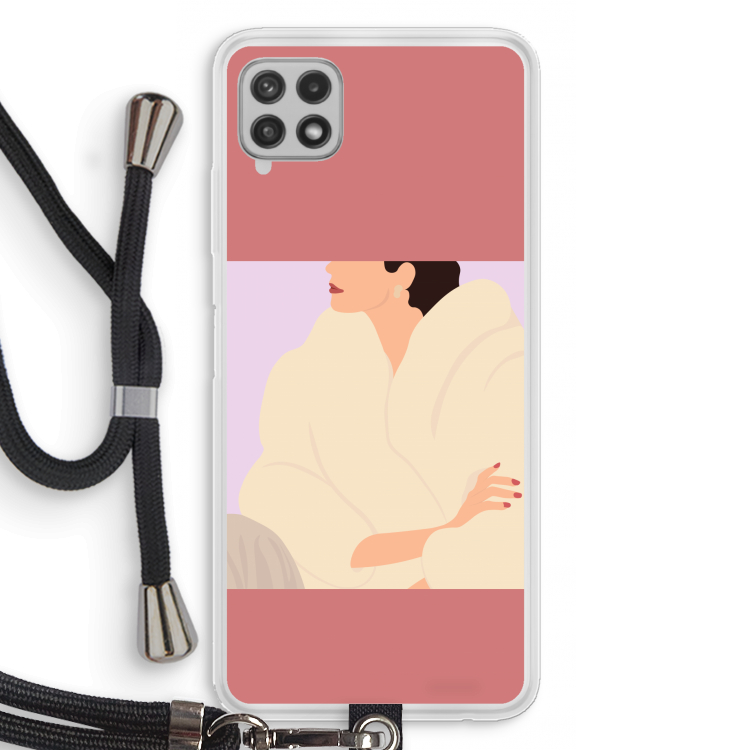 Cosy: Samsung Galaxy A22 4G Transparant Hoesje met koord