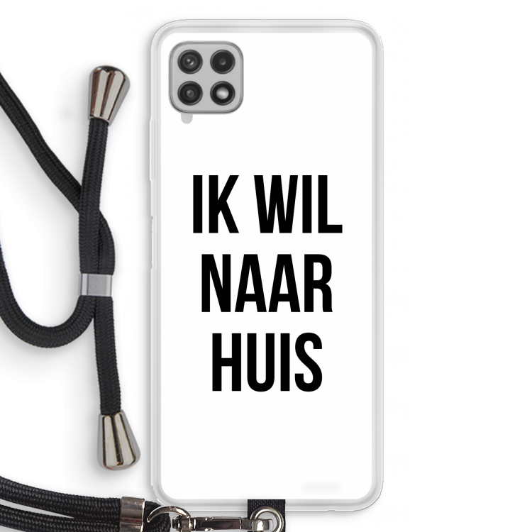 Ik wil naar huis: Samsung Galaxy A22 4G Transparant Hoesje met koord