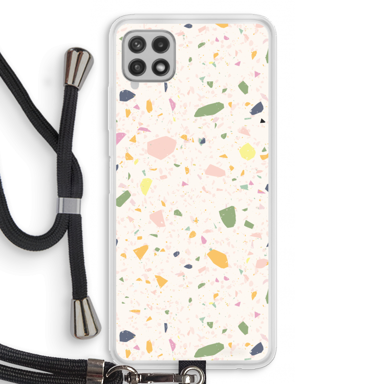 Terrazzo N°21: Samsung Galaxy A22 4G Transparant Hoesje met koord