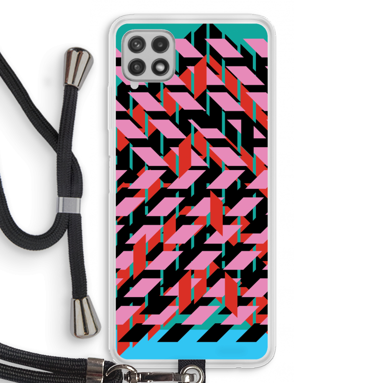 Skew Blush 2: Samsung Galaxy A22 4G Transparant Hoesje met koord