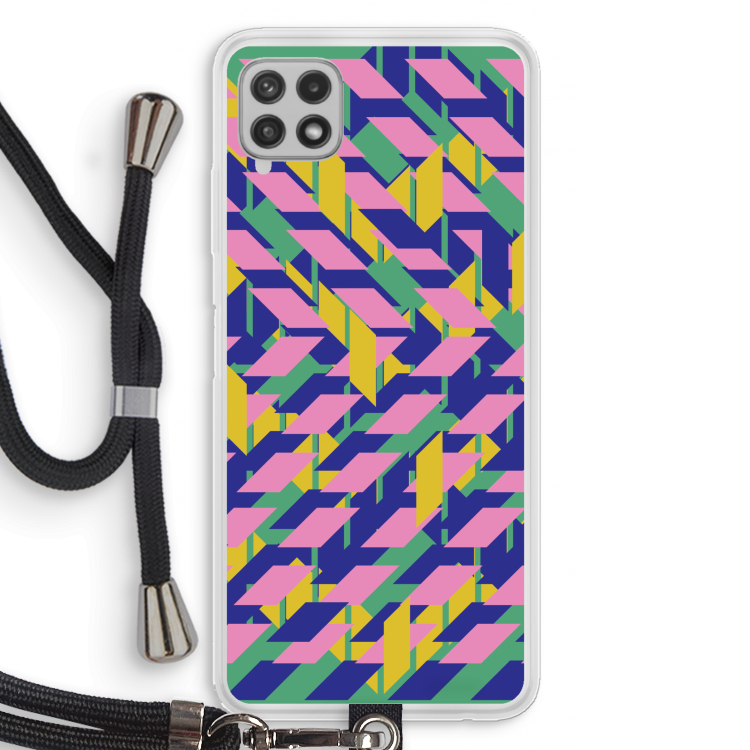 Skew Blush 1: Samsung Galaxy A22 4G Transparant Hoesje met koord