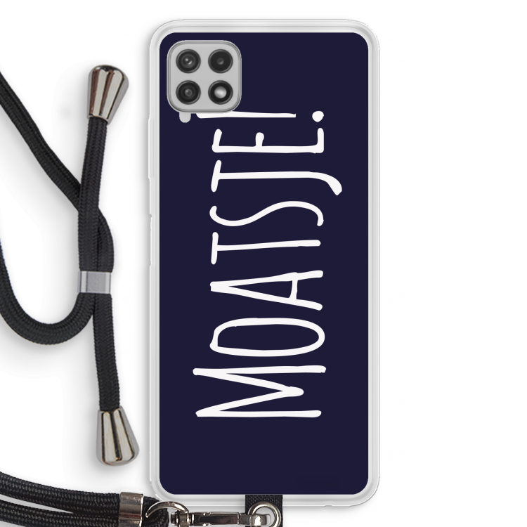 Moatsje!: Samsung Galaxy A22 4G Transparant Hoesje met koord