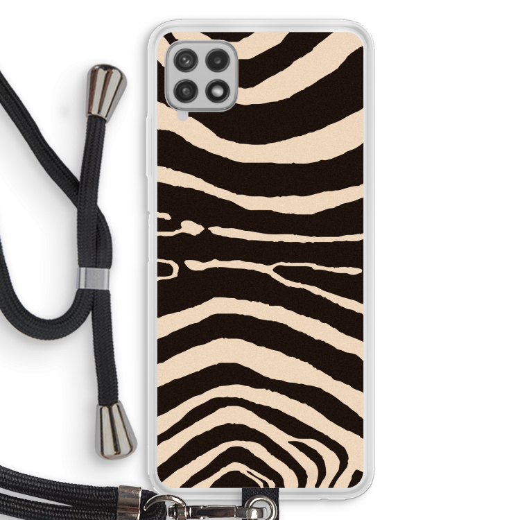 Arizona Zebra: Samsung Galaxy A22 4G Transparant Hoesje met koord