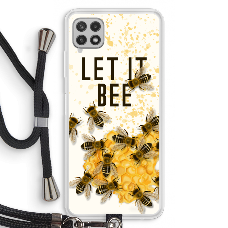Let it bee: Samsung Galaxy A22 4G Transparant Hoesje met koord