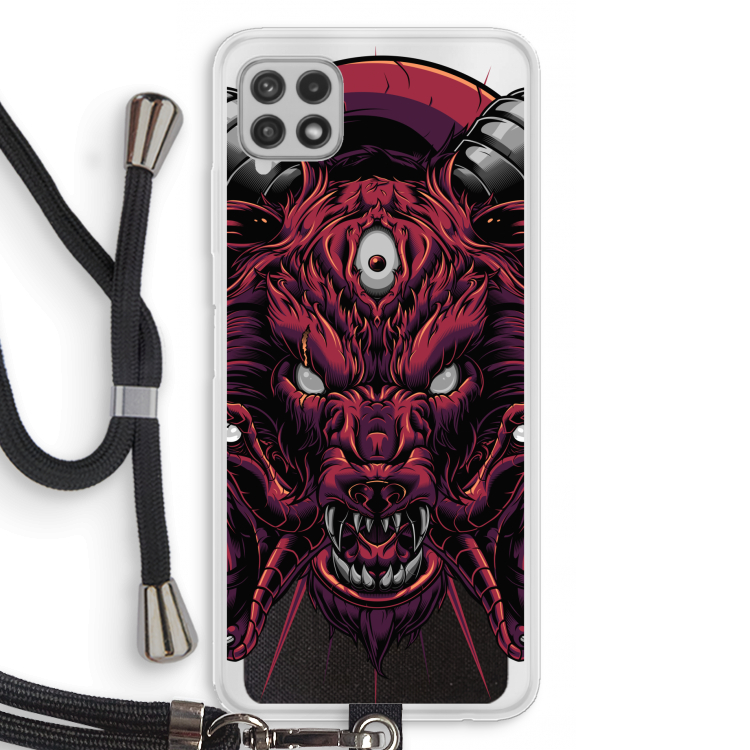 Hell Hound and Serpents: Samsung Galaxy A22 4G Transparant Hoesje met koord