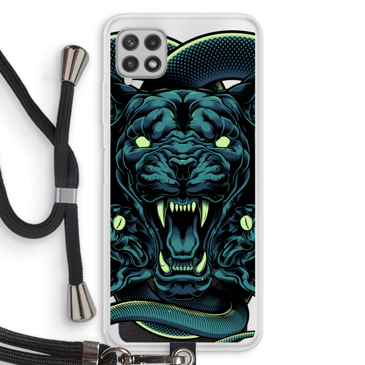 Cougar and Vipers: Samsung Galaxy A22 4G Transparant Hoesje met koord