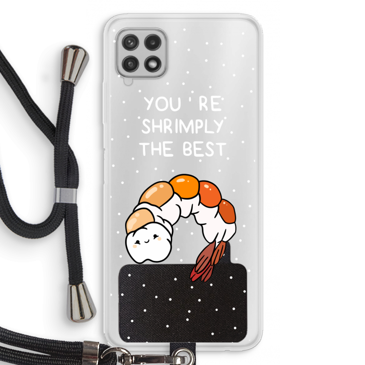 You're Shrimply The Best: Samsung Galaxy A22 4G Transparant Hoesje met koord
