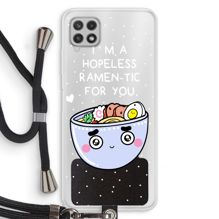I'm A Hopeless Ramen-Tic For You: Samsung Galaxy A22 4G Transparant Hoesje met koord