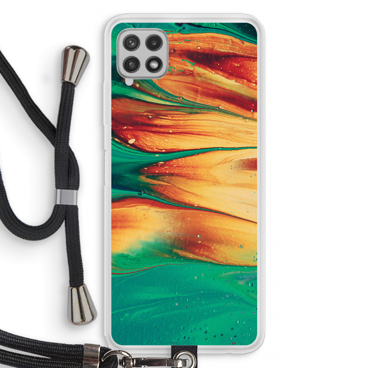 Green Inferno: Samsung Galaxy A22 4G Transparant Hoesje met koord