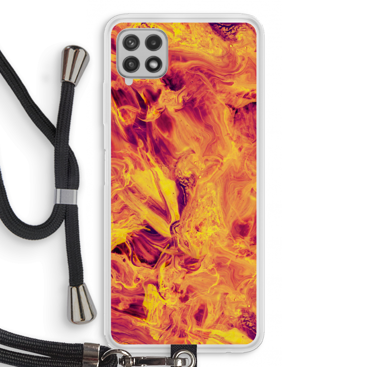Eternal Fire: Samsung Galaxy A22 4G Transparant Hoesje met koord