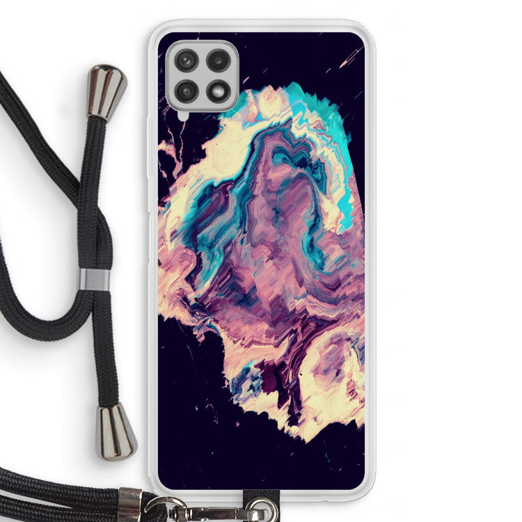 Cosmic Silence: Samsung Galaxy A22 4G Transparant Hoesje met koord