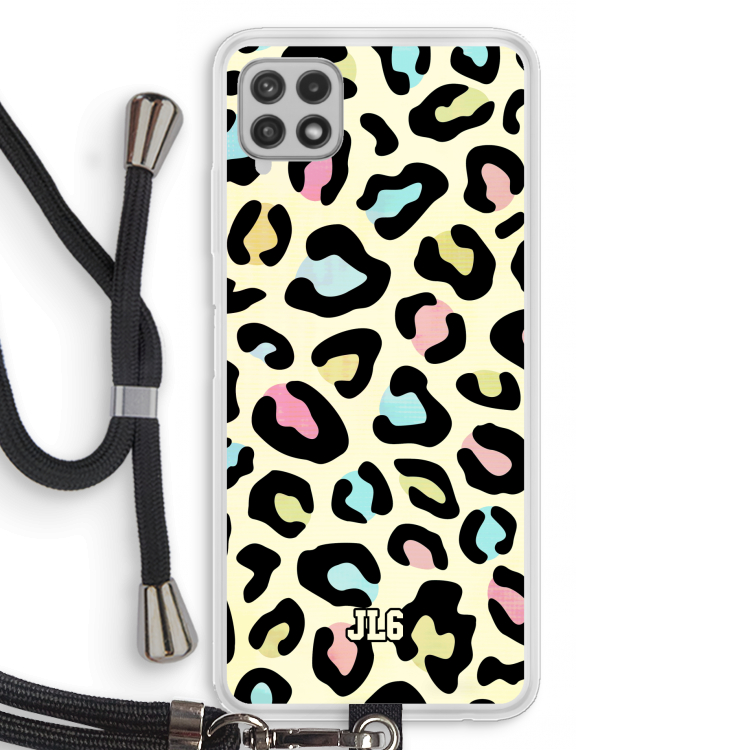 Leopard pattern: Samsung Galaxy A22 4G Transparant Hoesje met koord