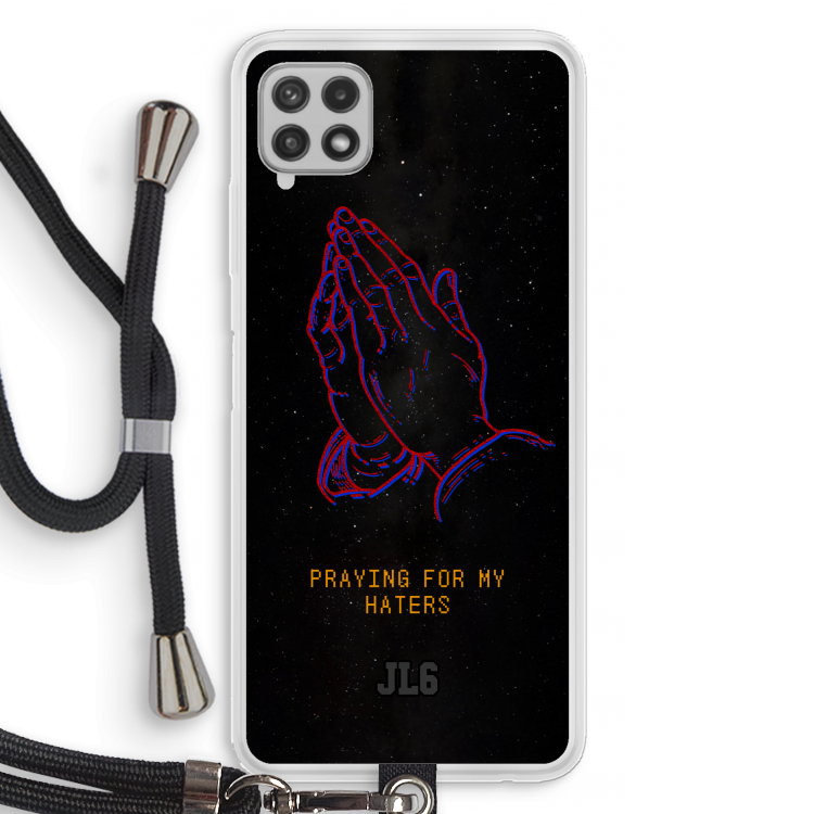 Praying For My Haters: Samsung Galaxy A22 4G Transparant Hoesje met koord