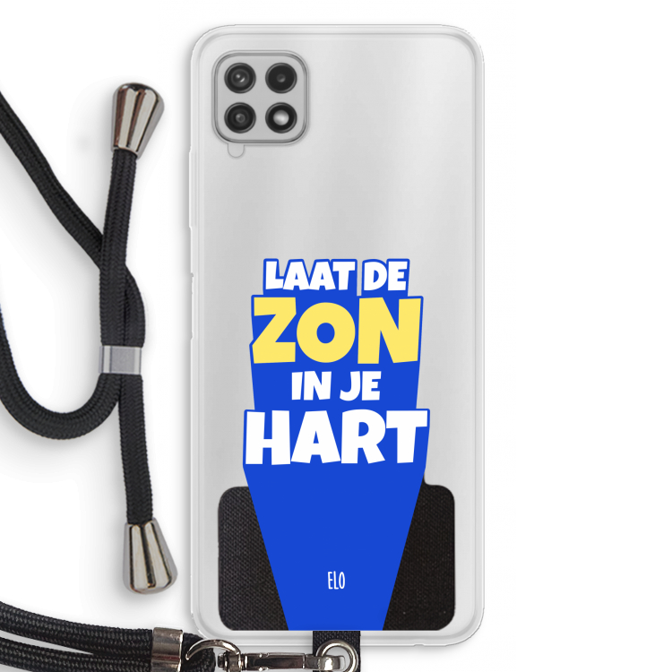 Laat de zon in je hart: Samsung Galaxy A22 4G Transparant Hoesje met koord