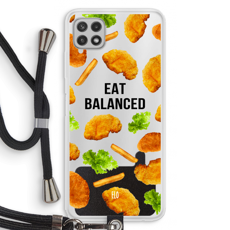 Eat Balanced: Samsung Galaxy A22 4G Transparant Hoesje met koord