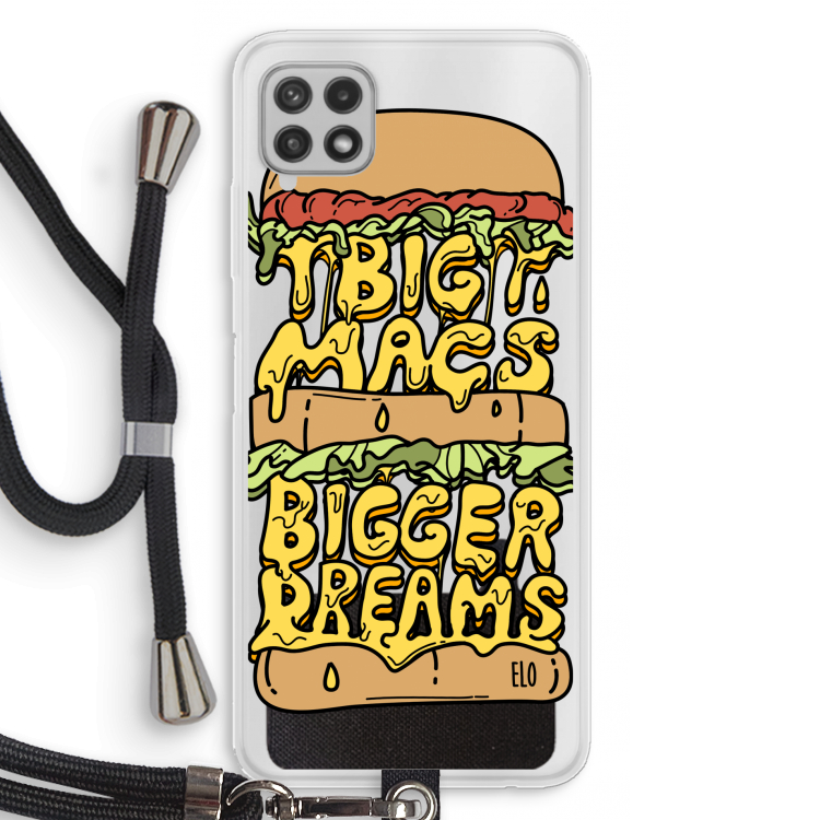 Big Macs Bigger Dreams: Samsung Galaxy A22 4G Transparant Hoesje met koord