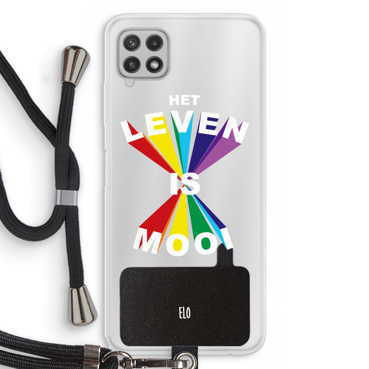 Het Leven Is Mooi: Samsung Galaxy A22 4G Transparant Hoesje met koord