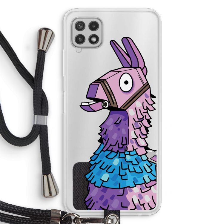 Lama: Samsung Galaxy A22 4G Transparant Hoesje met koord