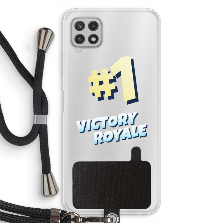Victory Royale: Samsung Galaxy A22 4G Transparant Hoesje met koord
