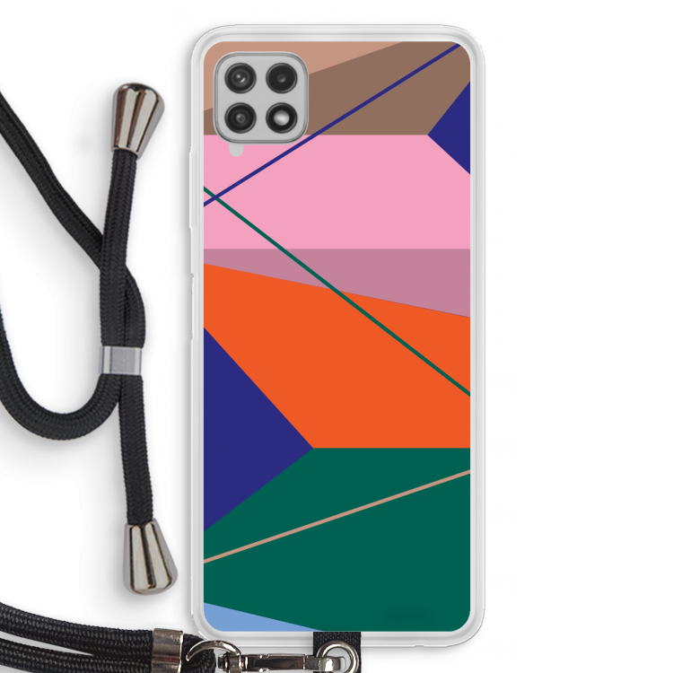 Gestalte 1: Samsung Galaxy A22 4G Transparant Hoesje met koord