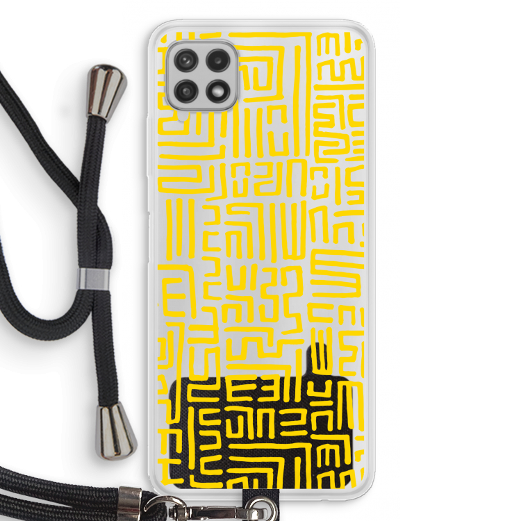 Majorelle Blue Print: Samsung Galaxy A22 4G Transparant Hoesje met koord