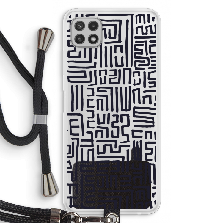 Moroccan Print: Samsung Galaxy A22 4G Transparant Hoesje met koord