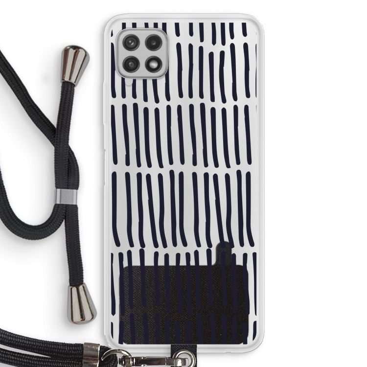 Moroccan stripes: Samsung Galaxy A22 4G Transparant Hoesje met koord